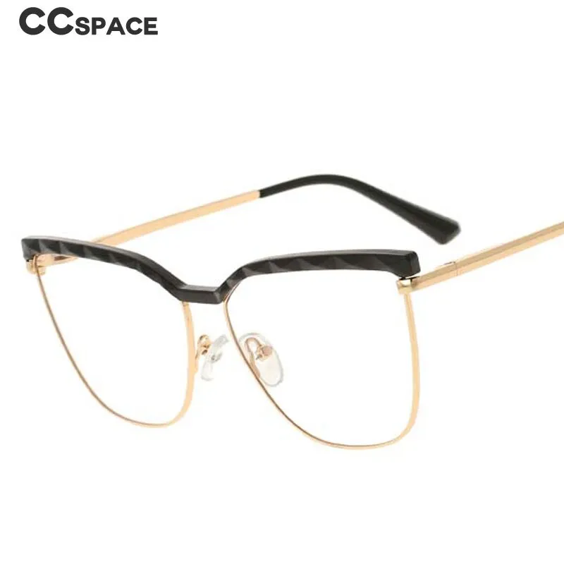 CCspace Unisex Full Rim Square Cat Eye Tr 90 Alloy Frame Eyeglasses 53366