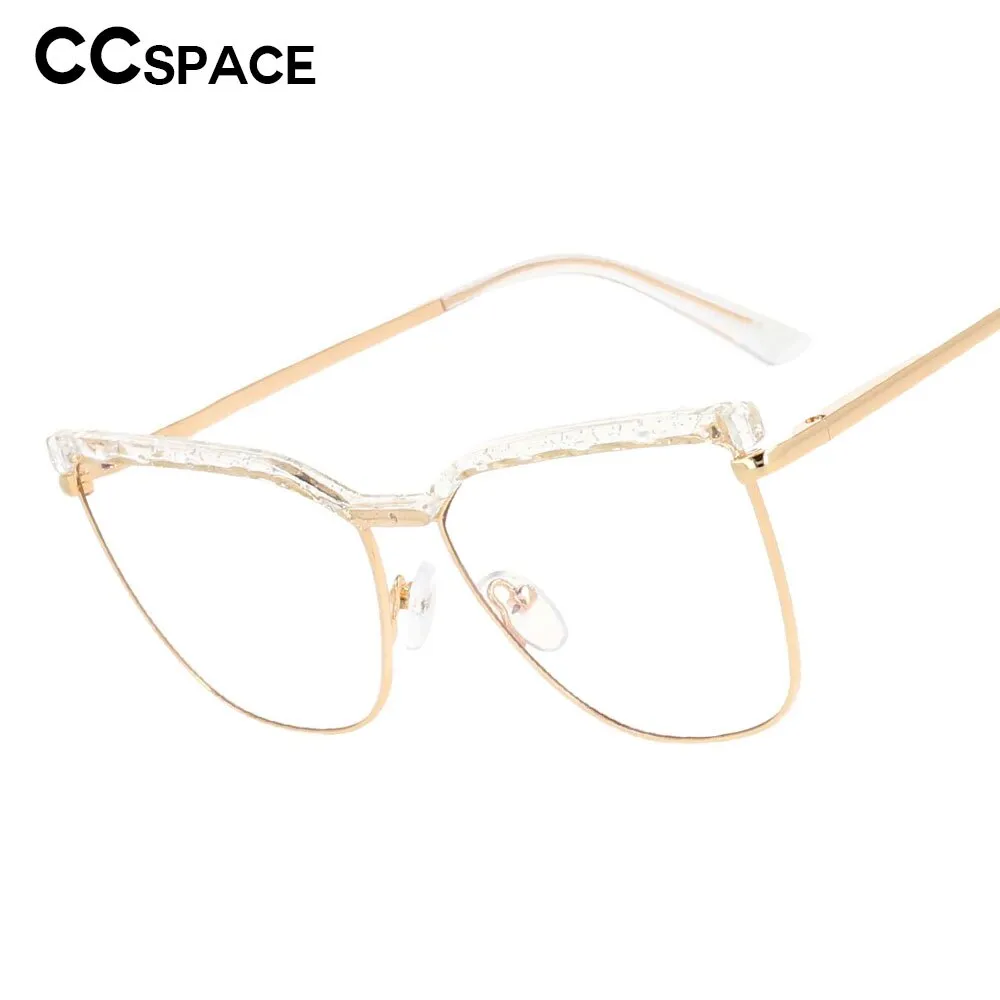 CCspace Unisex Full Rim Square Cat Eye Tr 90 Alloy Frame Eyeglasses 53366