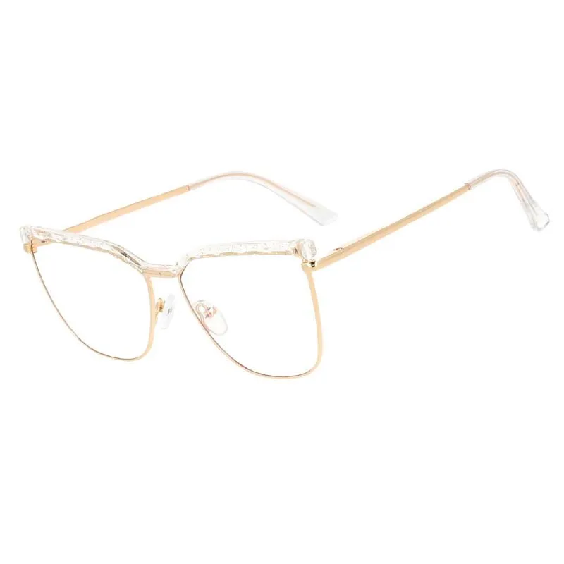 CCspace Unisex Full Rim Square Cat Eye Tr 90 Alloy Frame Eyeglasses 53366