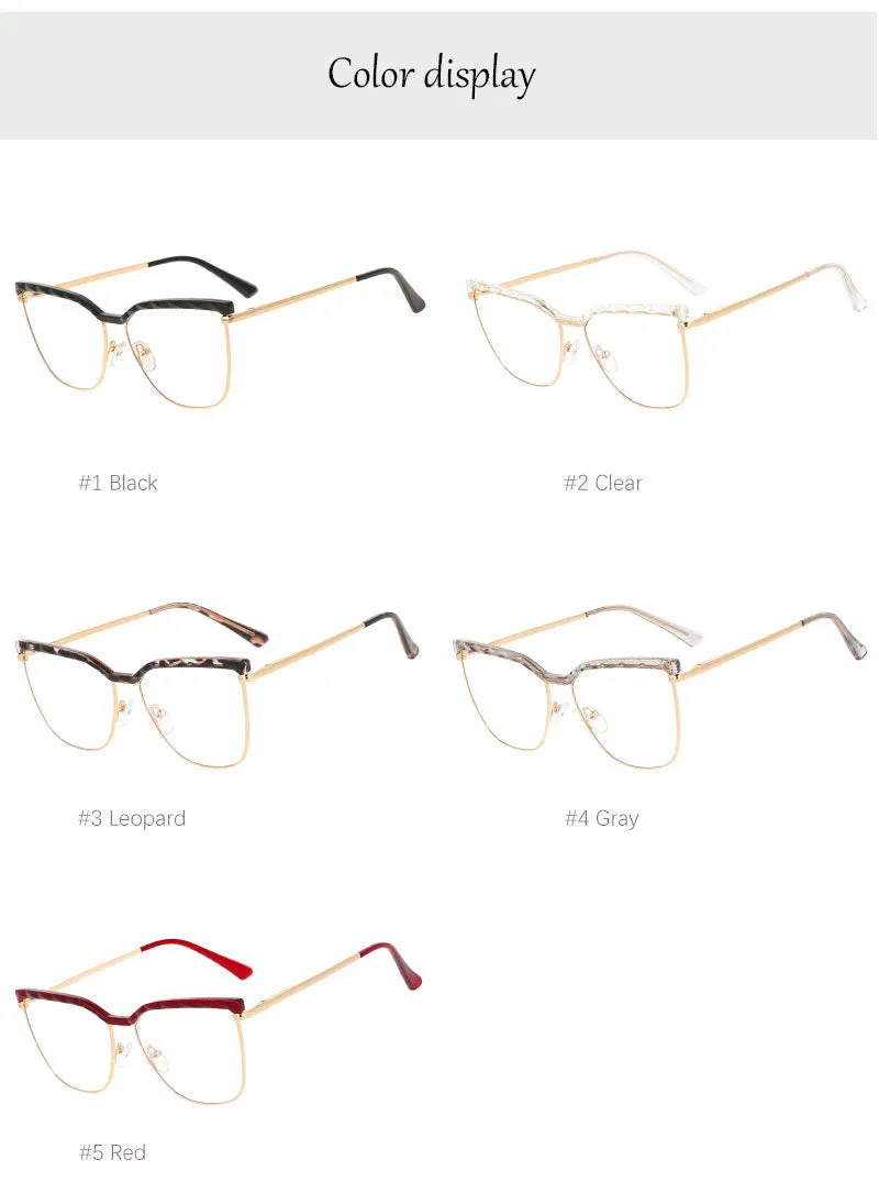 CCspace Unisex Full Rim Square Cat Eye Tr 90 Alloy Frame Eyeglasses 53366