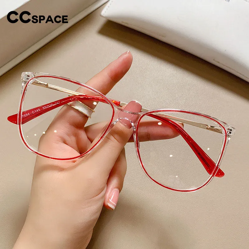 CCspace Unisex Full Rim Square Cat Eye Tr 90 Titanium Eyeglasses 55713