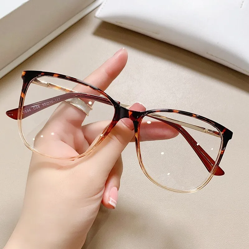 CCspace Unisex Full Rim Square Cat Eye Tr 90 Titanium Eyeglasses 55713