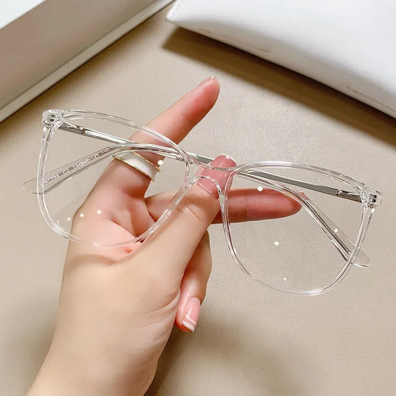 CCspace Unisex Full Rim Square Cat Eye Tr 90 Titanium Eyeglasses 55713