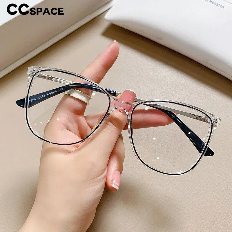 CCspace Unisex Full Rim Square Cat Eye Tr 90 Titanium Eyeglasses 55713
