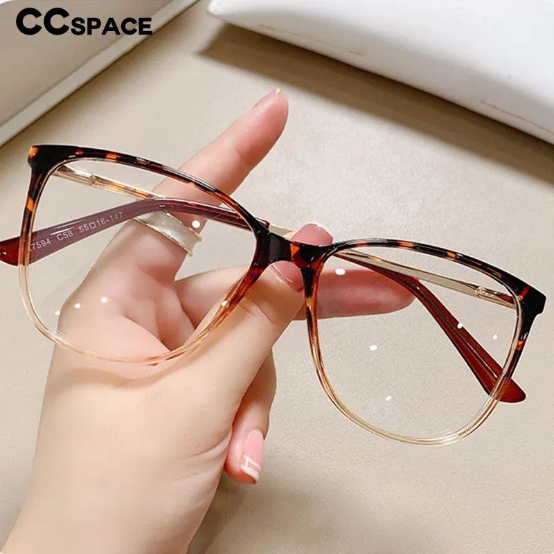 CCspace Unisex Full Rim Square Cat Eye Tr 90 Titanium Eyeglasses 55713