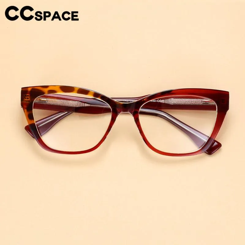 CCspace Unisex Full Rim Square Cat Eye Tr 90 Titanium Eyeglasses 56596
