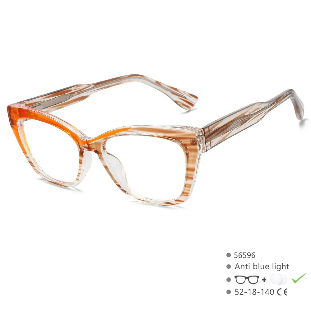 CCspace Unisex Full Rim Square Cat Eye Tr 90 Titanium Eyeglasses 56596