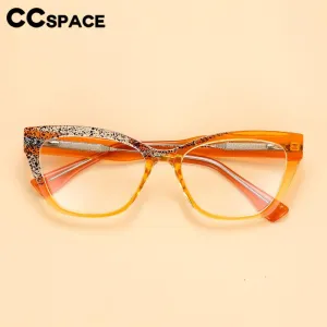CCspace Unisex Full Rim Square Cat Eye Tr 90 Titanium Eyeglasses 56596