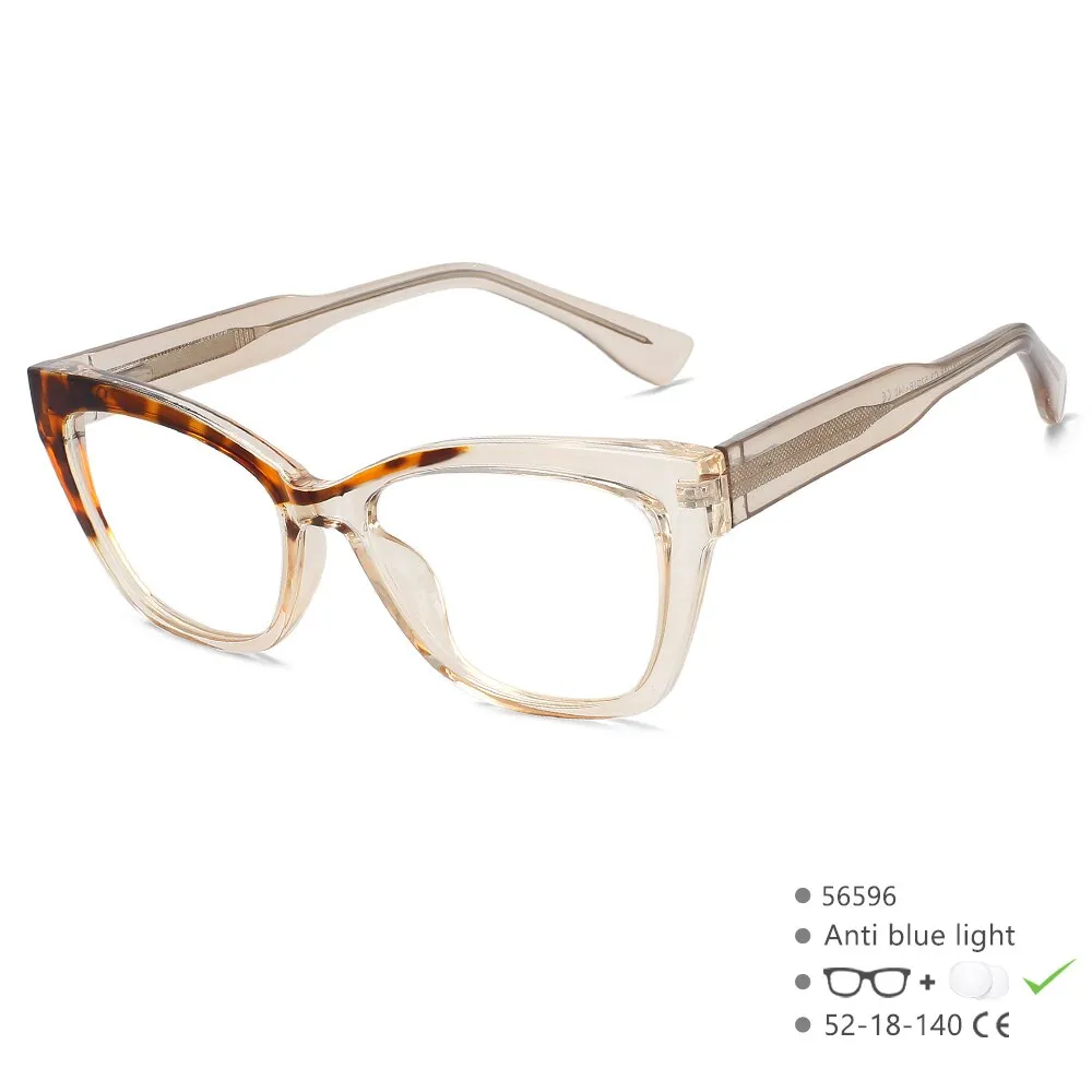 CCspace Unisex Full Rim Square Cat Eye Tr 90 Titanium Eyeglasses 56596