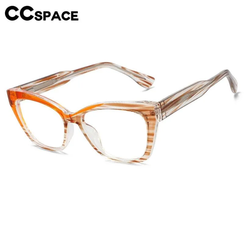 CCspace Unisex Full Rim Square Cat Eye Tr 90 Titanium Eyeglasses 56596
