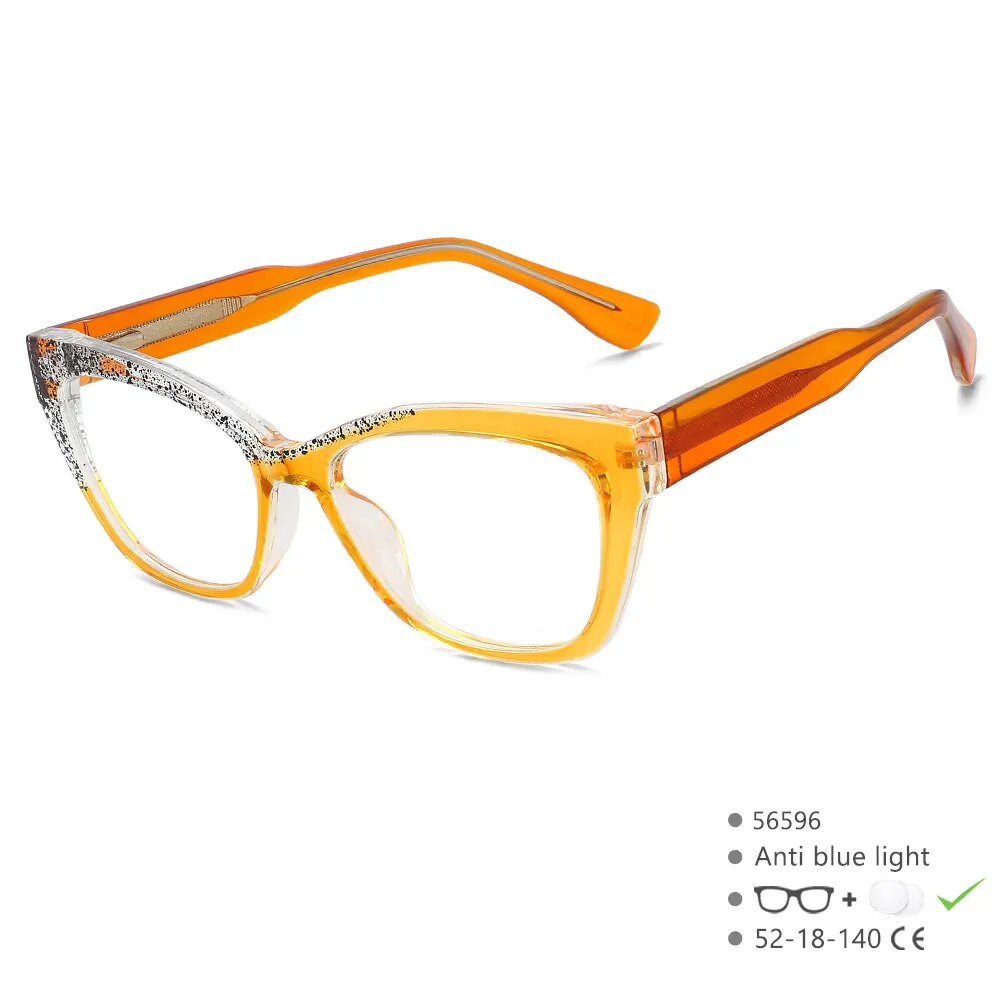 CCspace Unisex Full Rim Square Cat Eye Tr 90 Titanium Eyeglasses 56596