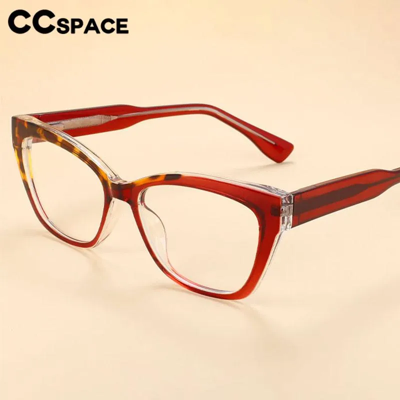 CCspace Unisex Full Rim Square Cat Eye Tr 90 Titanium Eyeglasses 56596