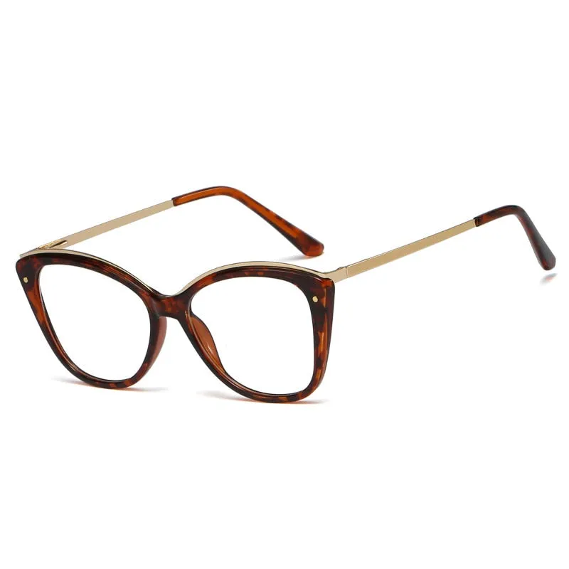 CCspace Unisex Full Rim Square Cat Eye Tr 90 Titanium Frame Eyeglasses 48168