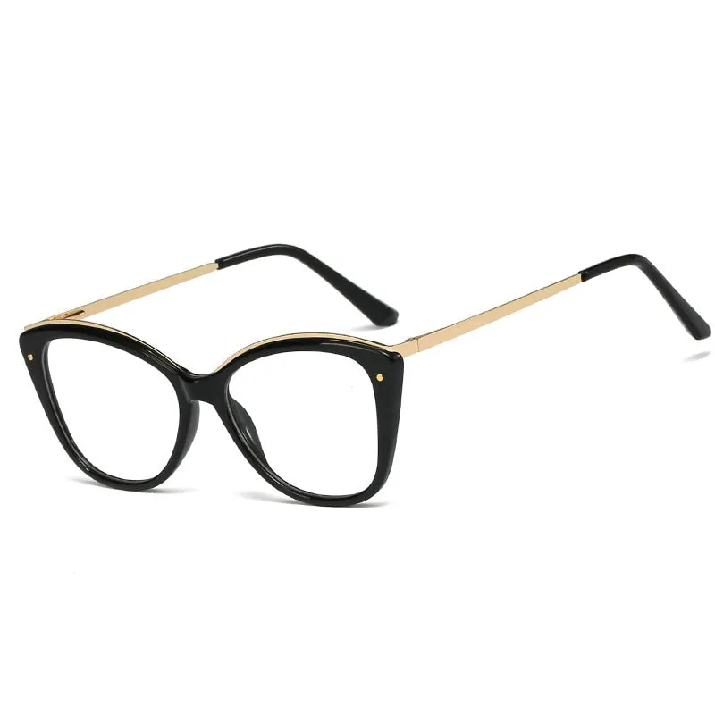 CCspace Unisex Full Rim Square Cat Eye Tr 90 Titanium Frame Eyeglasses 48168