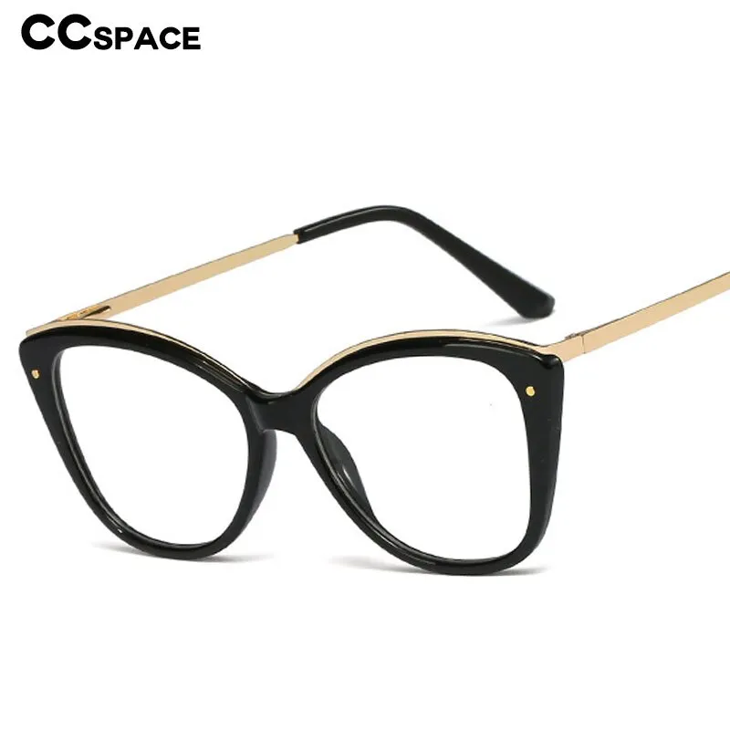 CCspace Unisex Full Rim Square Cat Eye Tr 90 Titanium Frame Eyeglasses 48168