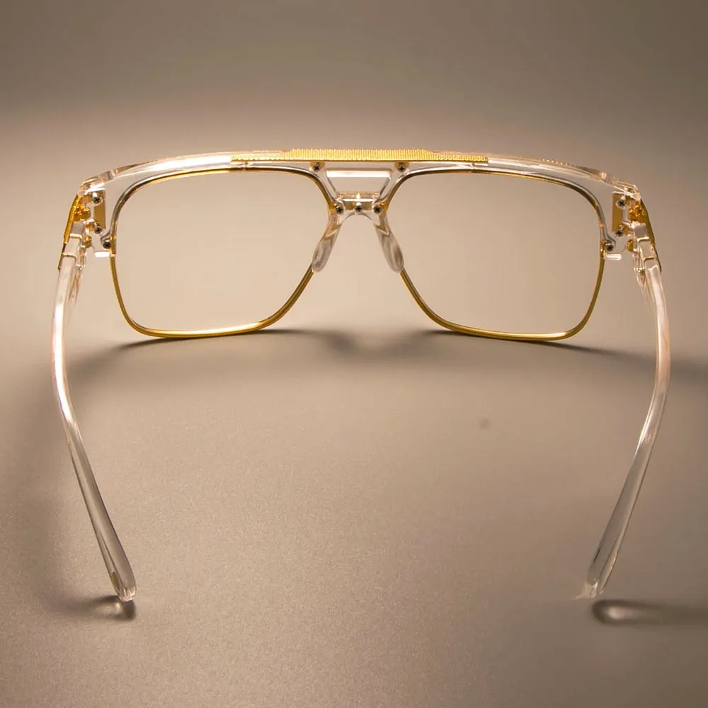 CCspace Unisex Full Rim Square Double Bridge Alloy Frame Eyeglasses Su108