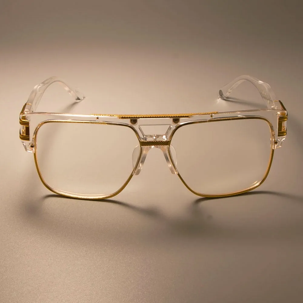 CCspace Unisex Full Rim Square Double Bridge Alloy Frame Eyeglasses Su108