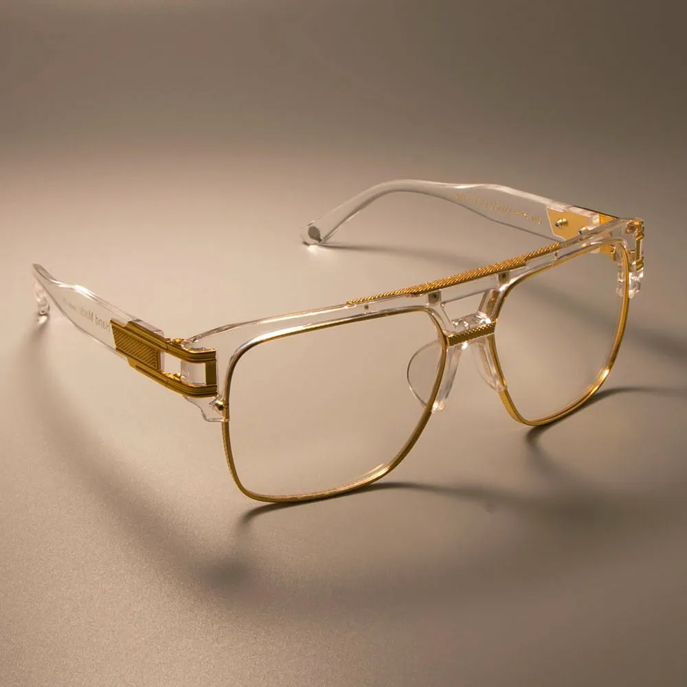 CCspace Unisex Full Rim Square Double Bridge Alloy Frame Eyeglasses Su108
