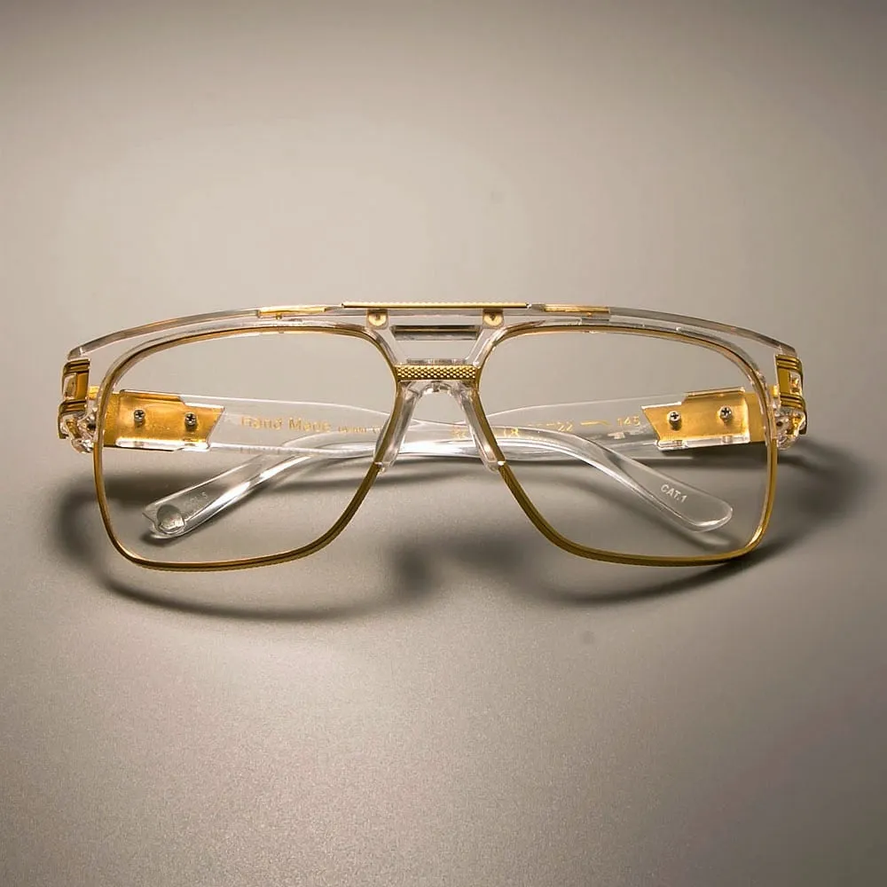 CCspace Unisex Full Rim Square Double Bridge Alloy Frame Eyeglasses Su108