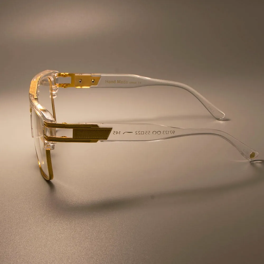 CCspace Unisex Full Rim Square Double Bridge Alloy Frame Eyeglasses Su108