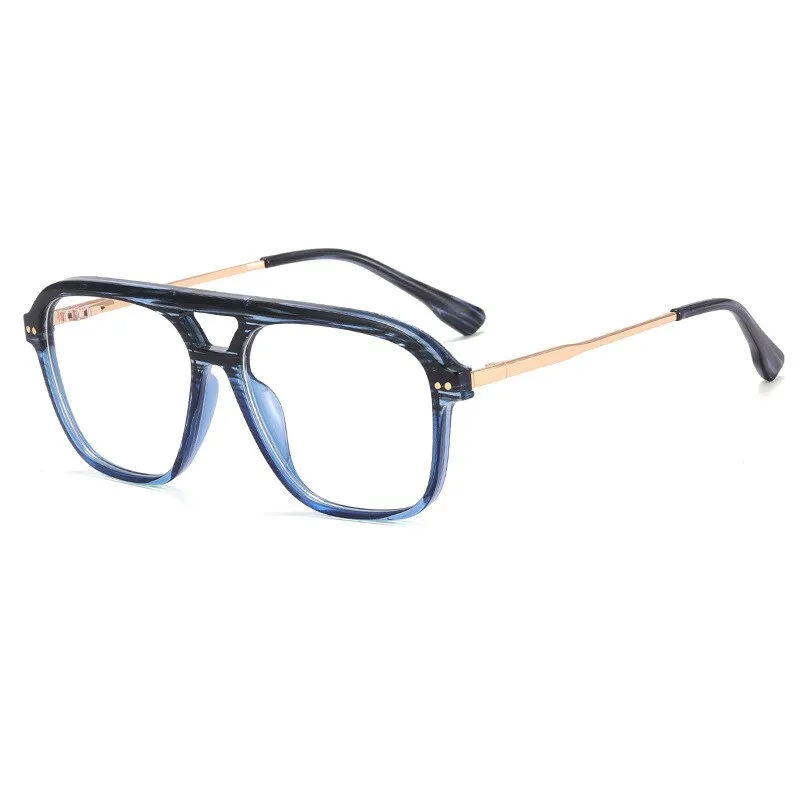 CCspace Unisex Full Rim Square Double Bridge Tr 90 Titanium Eyeglasses 56714