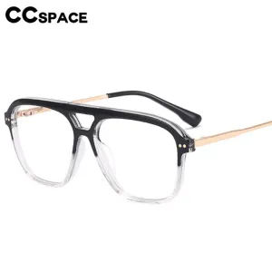CCspace Unisex Full Rim Square Double Bridge Tr 90 Titanium Eyeglasses 56714