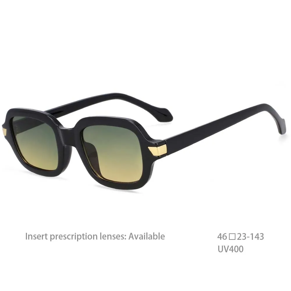 CCspace Unisex Full Rim Square Resin Alloy Frame Punk Sunglasses 54401