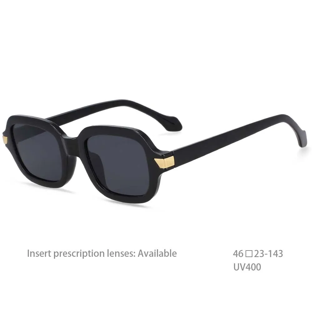 CCspace Unisex Full Rim Square Resin Alloy Frame Punk Sunglasses 54401