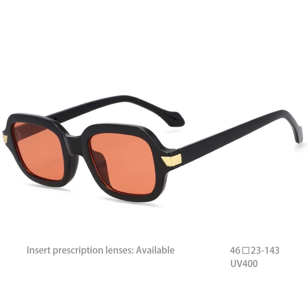 CCspace Unisex Full Rim Square Resin Alloy Frame Punk Sunglasses 54401