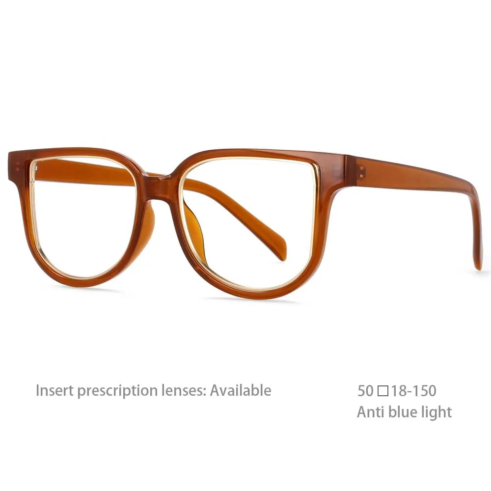 CCspace Unisex Full Rim Square Resin Frame Eyeglasses 54476
