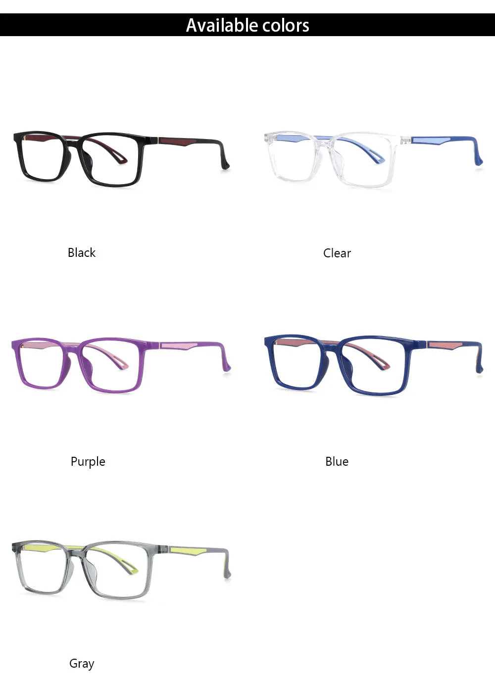 CCspace Unisex Full Rim Square Tr 90 Alloy Frame Eyeglasses 54368
