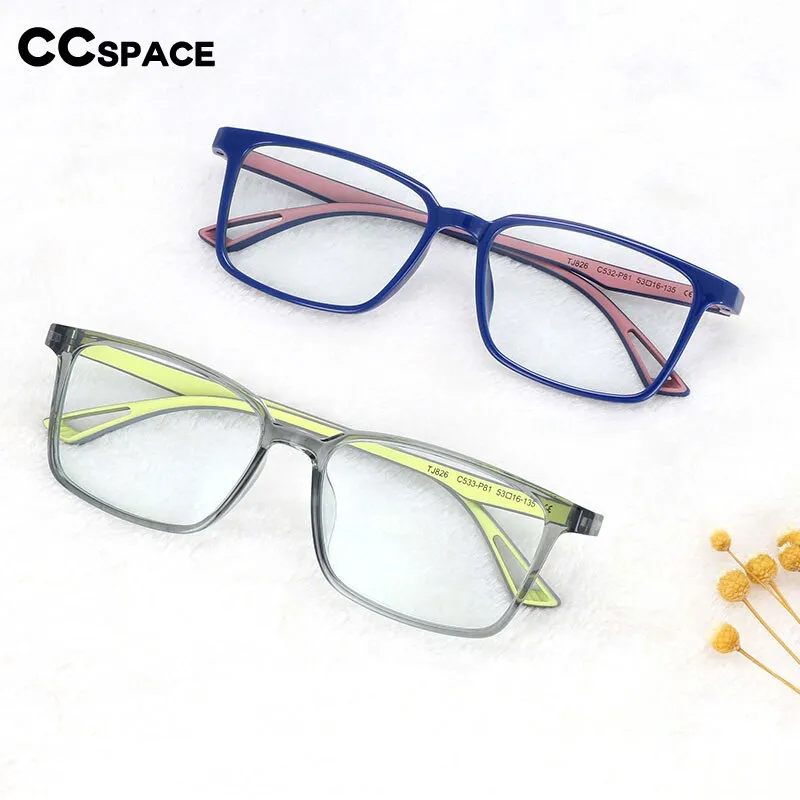 CCspace Unisex Full Rim Square Tr 90 Alloy Frame Eyeglasses 54368