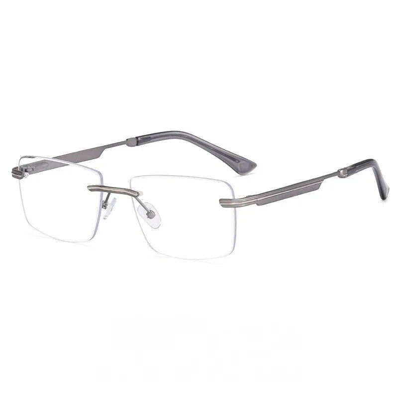 CCspace Unisex Rimless Square Alloy Eyeglasses 55384