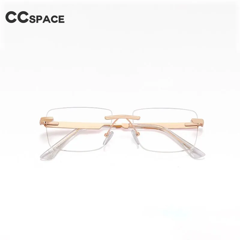 CCspace Unisex Rimless Square Alloy Eyeglasses 55384