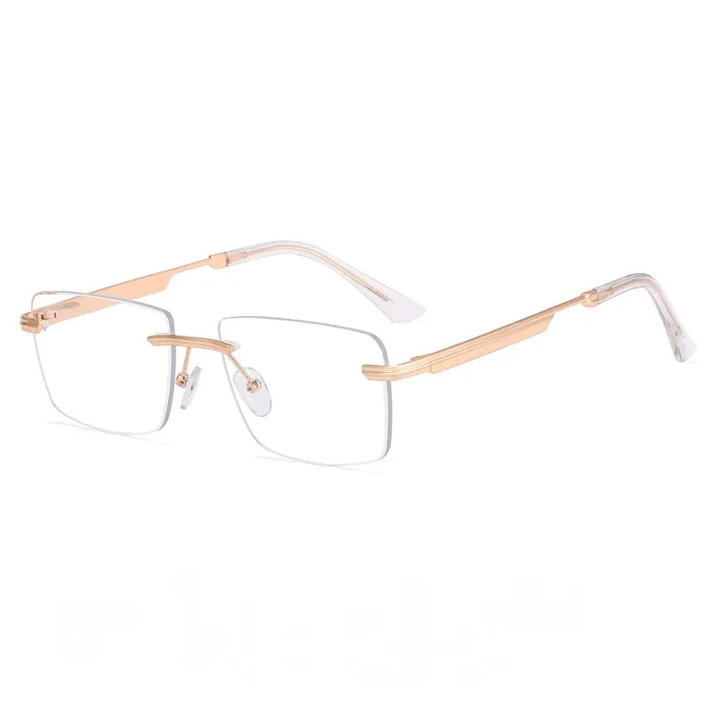 CCspace Unisex Rimless Square Alloy Eyeglasses 55384