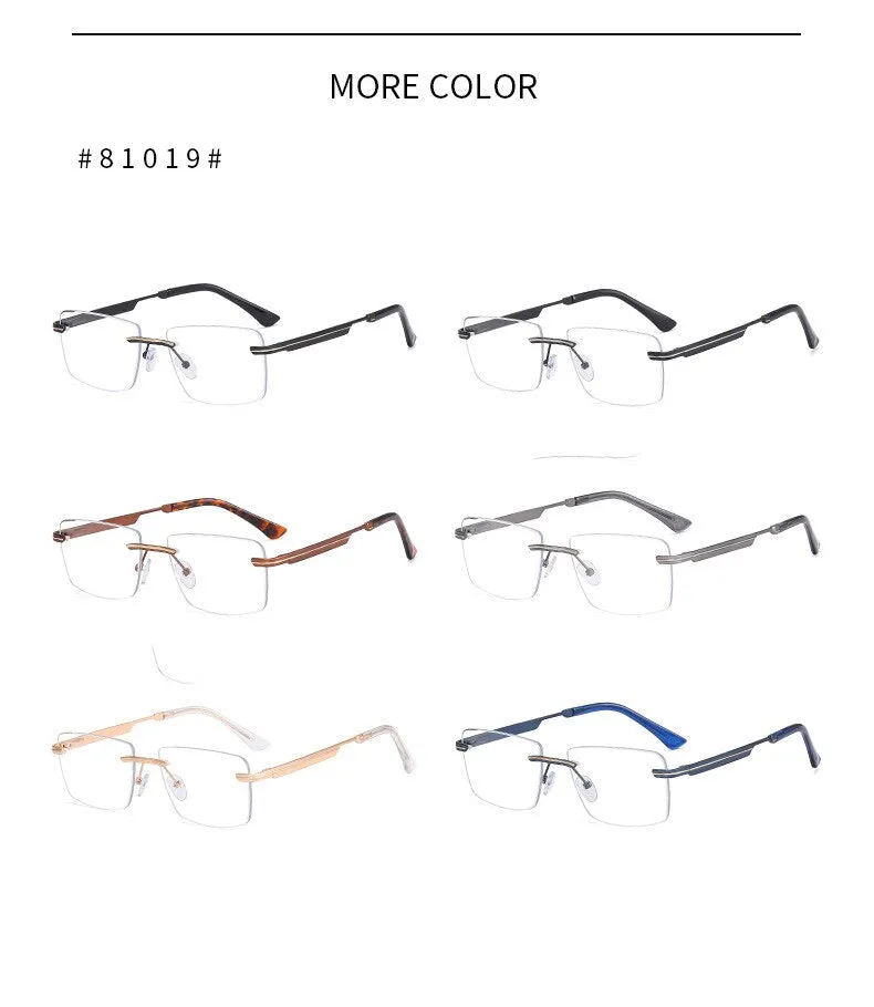 CCspace Unisex Rimless Square Alloy Eyeglasses 55384