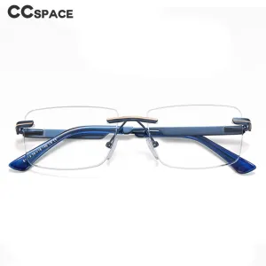 CCspace Unisex Rimless Square Alloy Eyeglasses 55384