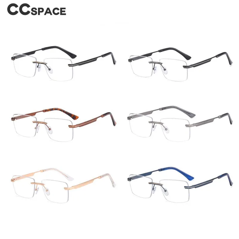 CCspace Unisex Rimless Square Alloy Eyeglasses 55384