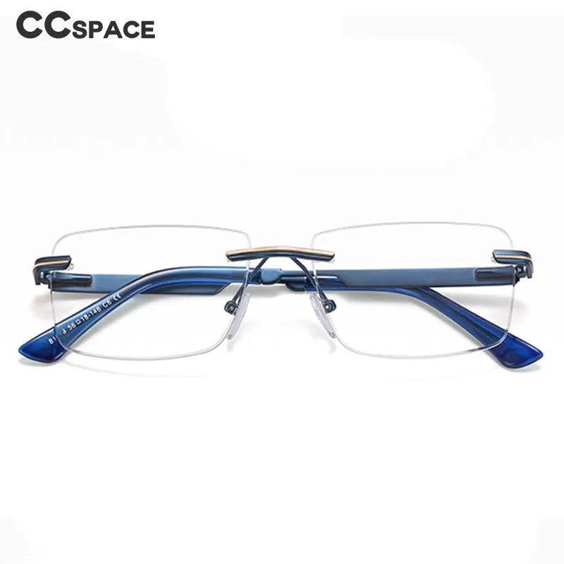 CCspace Unisex Rimless Square Alloy Eyeglasses 55384
