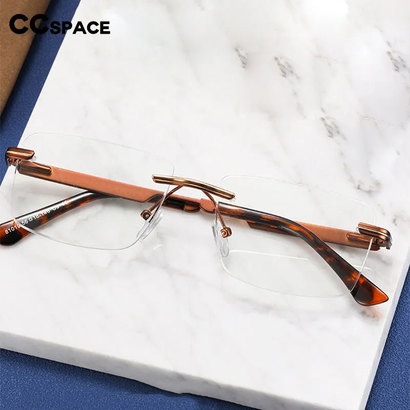 CCspace Unisex Rimless Square Alloy Eyeglasses 55384