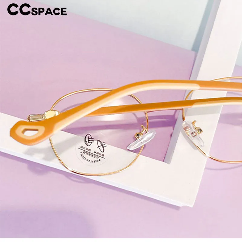 CCspace Unisex Youth Full Rim Oval Alloy Eyeglasses 56566