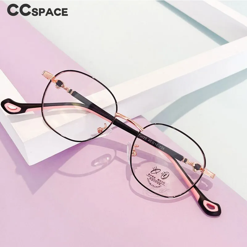 CCspace Unisex Youth Full Rim Oval Alloy Eyeglasses 56566