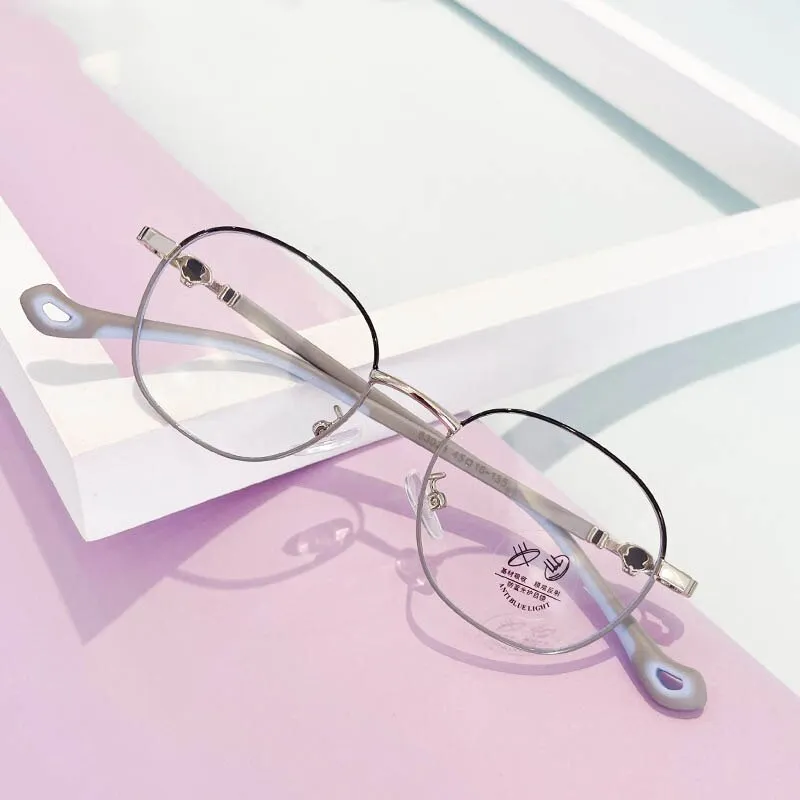 CCspace Unisex Youth Full Rim Oval Alloy Eyeglasses 56566