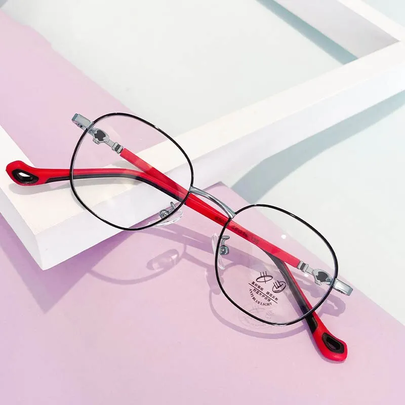 CCspace Unisex Youth Full Rim Oval Alloy Eyeglasses 56566