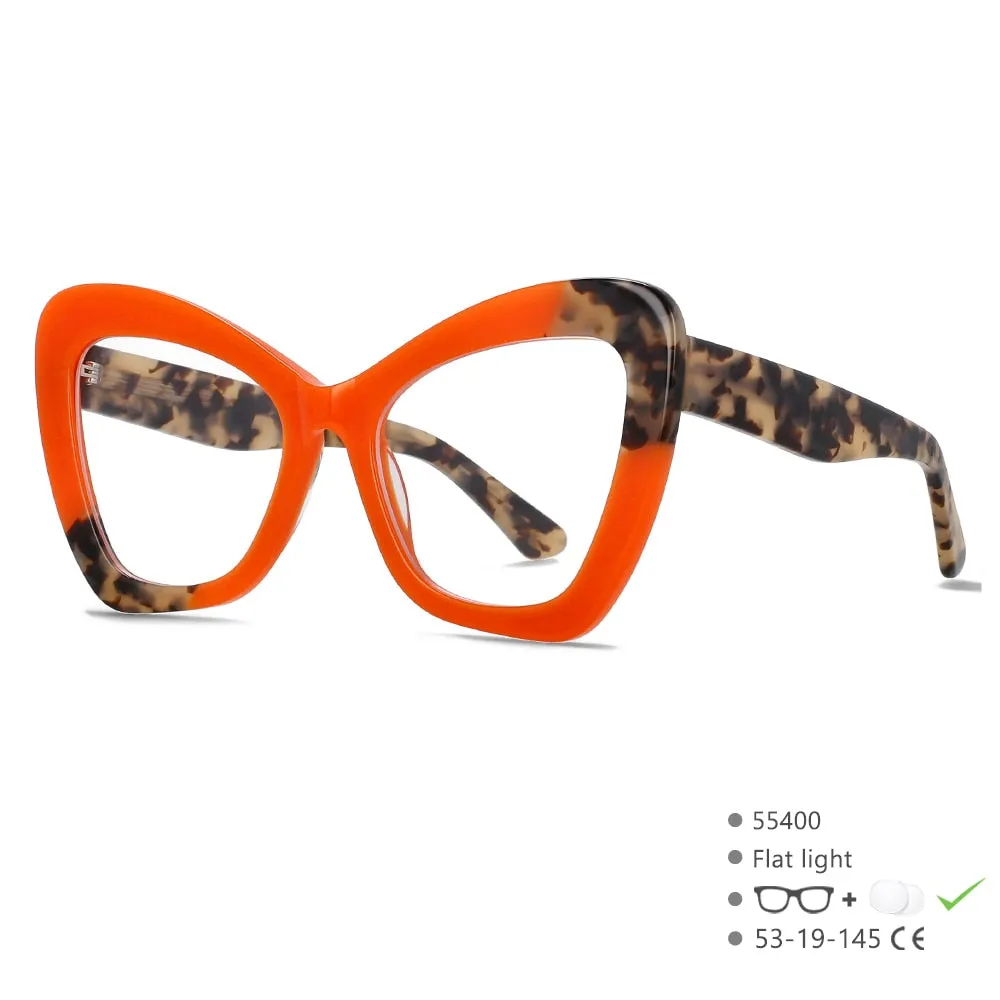 CCspace Women's Ful Rim Square Cat Eye Acetate Eyeglasses 55400