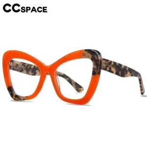 CCspace Women's Ful Rim Square Cat Eye Acetate Eyeglasses 55400