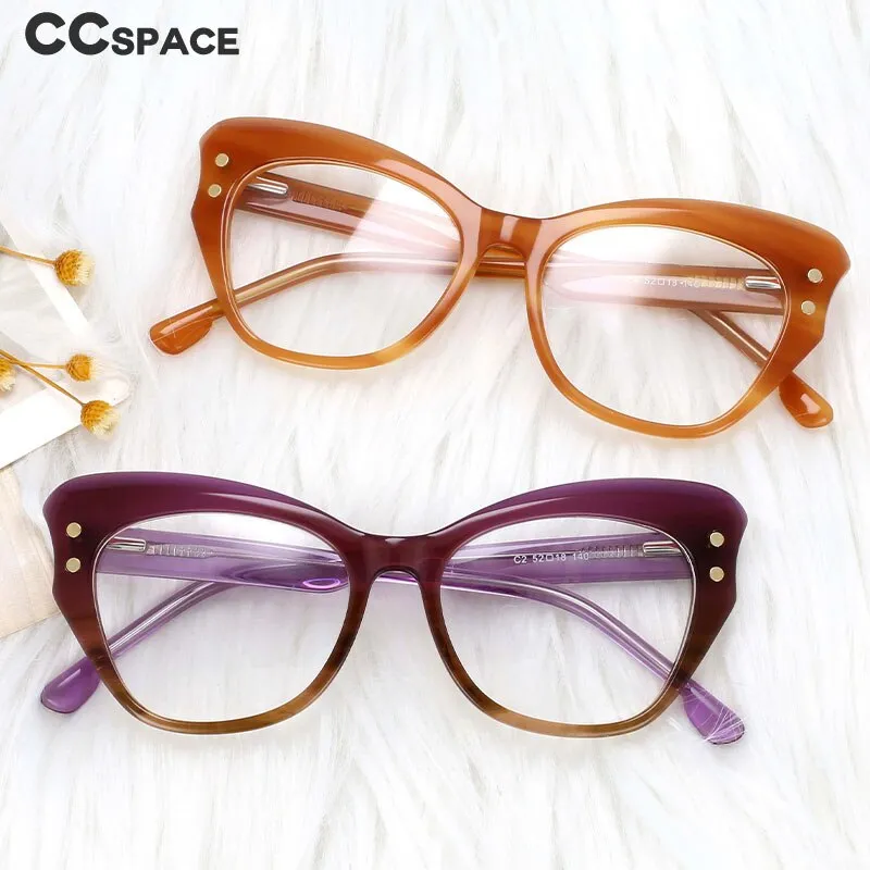 CCspace Women's Full Rim Butterfly Cat Eye Acetate Eyeglasses 53174