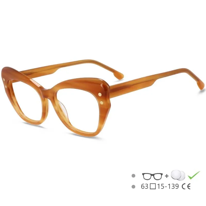 CCspace Women's Full Rim Butterfly Cat Eye Acetate Eyeglasses 53174