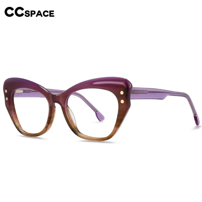 CCspace Women's Full Rim Butterfly Cat Eye Acetate Eyeglasses 53174