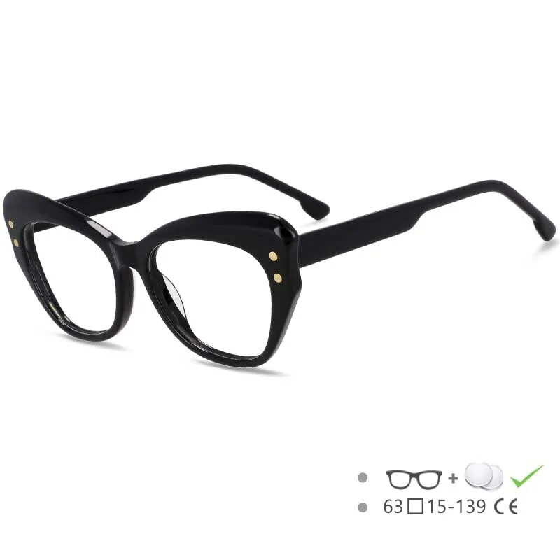 CCspace Women's Full Rim Butterfly Cat Eye Acetate Eyeglasses 53174